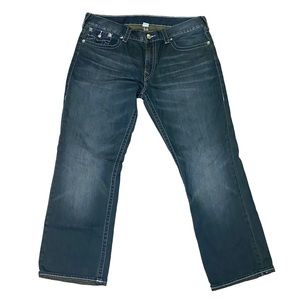 True Religion Straight Leg Pocket Flap Big T Denim Jeans Mens 38 38x30